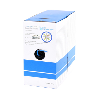 Bobina de Cable de 305 Metros (1000 Pies) Cat6, CM, 24 AWG, Alto Rendimiento, ETL, UL, Color Azul, Super Flexible, para Aplicaciones de Videovigilancia, Video HD, y Redes de Datos. Uso Interior | PRO-CAT-6-LITE