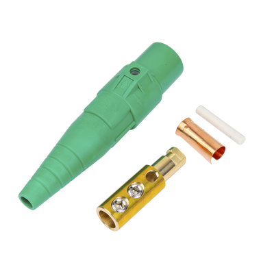 Conector Camlock Macho / 400 Amperes / AC 600V / Sección Cable 50-95 mm² / Abrazadera Compresión / Plástico Ingeniería / Varios Colores | EP-CAMLOCK-400A-M-GREEN