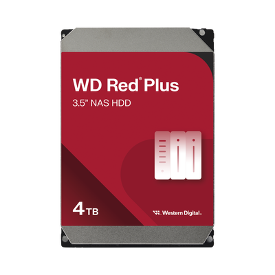 Disco Duro NAS WD Red Plus / Tecnología CMR / Capacidad 4TB / SATA 6 Gb/s / 7200 RPM / NASware 3.0 / 180TB año Workload / 1M Horas MTBF / 3 Años Garantía | WD40EFZZ
