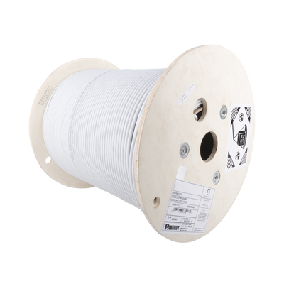 Bobina de Cable Blindado F/UTP de 4 Pares, Cat6A, Soporte de Aplicaciones 10GBase-T, LSZH (Libre de Gases Tóxicos), Color Blanco, 305 Metros (1000 Pies) | PFL6X04WH-CEG