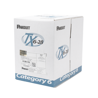 Bobina de Cable UTP 305 Metros (1000 Pies) de Cobre TX6-28Æ, Azul, Categoría 6, Diámetro Reducido (28 AWG), CM/LSZH, de 4 Pares | PUD6C2804BU-CE