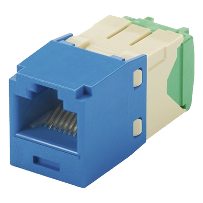 Conector Jack RJ45 Estilo TG, Mini-Com, Categoría 6, de 8 Posiciones y 8 Cables de Calibre 28/30 AWG, Color Azul | CJT688TGBU
