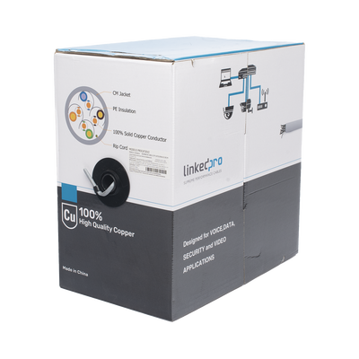 Bobina de Cable de 305 Metros (1000 Pies), Cat5e, Alto Desempeño, de Color Gris, UL, para Aplicaciones en Video Vigilancia, Redes de Datos. Uso Interior | PRO-CAT-5E-V2
