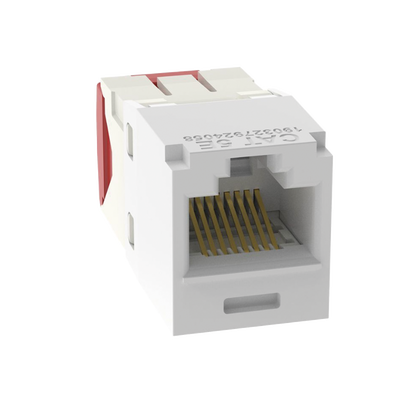 Conector Jack RJ45 Estilo TG, Mini-Com, Categoría 5e, de 8 Posiciones y 8 Cables, Color Blanco | CJ5E88TGWH