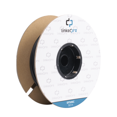 Carrete de Fibra Óptica Monomodo con Conectores SC-SC Duplex, Reforzada con Kevlar, de 50 Metros (164.04 Pies), Para Instalaciones Subterráneas por Tubería | EF-50-SC