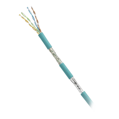 Bobina de Cable Blindado SF/UTP Categoría 5e de 4 Pares, Uso Industrial con Resistencia al Aceite y Rayos UV, Multifilar 24/7 (Flexible), Color Azul Cerceta, Bobina de 305 Metros (1000 Pies) | ISFCH5C04ATL-XG