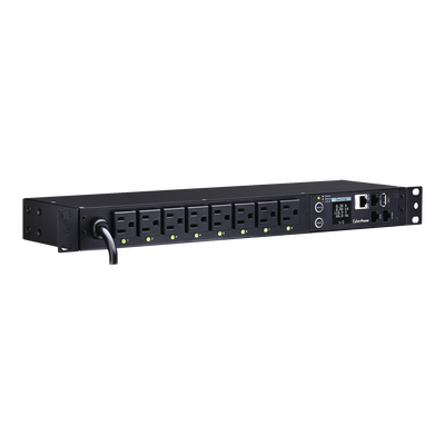 PDU Switchable por Toma, Para Distribución de Energía, Entrada 120 Vca NEMA 5-15P, Con 8 Salidas NEMA 5-15R, Horizontal 19in, 1UR | PDU41001