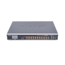 Switch Administrable L3, 24 puertos Gigabit PoE 802.3bt, 2 puertos 10G SFP+, Pantalla Tactil, Fuente Redundante, (600W) | GS-6320-24UP2T2XV