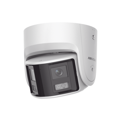 [FlexVu] [PROTECCIÓN ACTIVA] Turret IP Panorámica 4 Megapíxel / 2 Lentes 2.8 mm (180°) / Imagen a Color 24/7 (ColorVu) / PoE / WDR 130° / IP67 / ACUSENSE / Luz Estroboscópica y Alarma Audible / 30 mts Luz Blanca / Mic | DS-2CD2347G2P-LSU/SL(C)