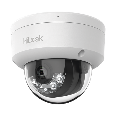 [Dual Light] HiLook Series / Domo IP de 4 Megapixel / Uso en interior / Lente 2.8 mm / 20 mts IR + 20 mts Luz Blanca / Micrófono Integrado / ACUSENSE Lite / PoE / dWDR / H.265+ / ONVIF | IPC-D140HA-LUC
