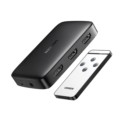 Conmutador HDMI (Switch) 4K@30Hz | 3 Entradas a 1 Salida | 3D | Transmisión Estable | Incluye Control Remoto | Receptor de Infrarrojos | Indicador LED | Chip Inteligente | Incluye Cable Micro USB para Alimentación. | 80125