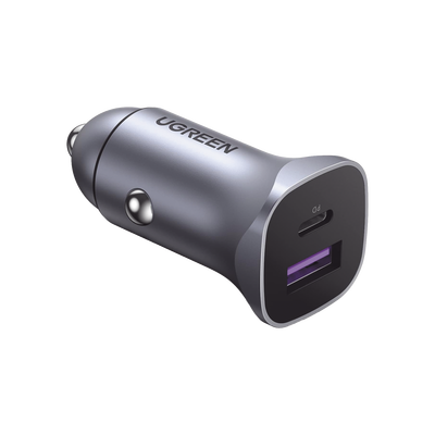 Cargador de Auto 30W | 2 Puertos USB-A y USB-C | Carga Rápida | Compatible con Vehículos de 12 y 24 VCD | PD3.0, QC4.0, SCP, PPS | Indicador Led | Diseño Compacto | Chip Inteligente | Caja de Aluminio | 40858