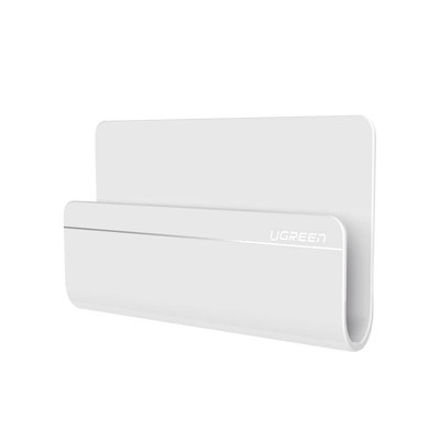 Soporte de Pared Adhesivo para Teléfono / Diseño de Montaje en Pared / Protección De Silicona Antideslizante / Anti Arañazos / Adhesivo 3M / Soporta Dispositivos 165*81*26.5 mm. / Caja De ABS / Color Blanco | 30394