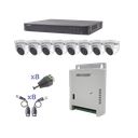 KIT TurboHD 1080p / DVR 8 Canales / 8 Cámaras Eyeball (exterior 2.8 mm) / Transceptores / Conectores / Fuente de Poder Profesional hasta 15 Vcc para Larga Distancia | KEVTX8T8EW