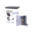 KIT TurboHD 1080p / DVR 16 Canales / 16 Cámaras Eyeball (exterior 2.8 mm) / Transceptores / Conectores / Fuente de Poder Profesional | KEVTX8T16EW
