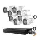 Kit TurboHD 1080p / DVR 8 Canales / 8 Cámaras Bala ColorVu con Microfono Integrado / Fuente de Poder / Accesorios de Instalación | B8-KIT8-CV/A