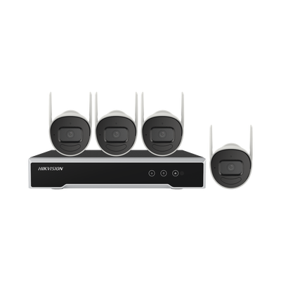Kit IP Inalámbrico 1080p / NVR 4 Canales / 4 Cámaras Bala para Exterior / 1 HDD de 1 TB / Modo Repetidor | NK42W0H-1T(E)