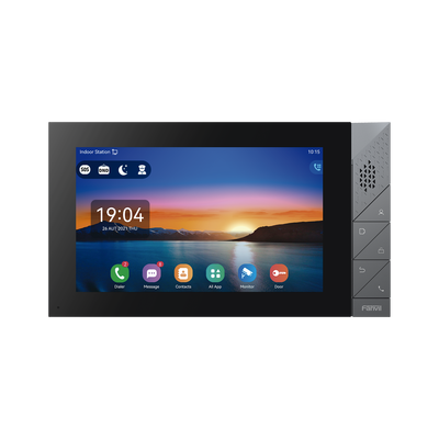 Monitor IP/SIP para interior con Android, Wi-Fi, Bluetooth, pantalla táctil de 7", audio de 2 vías, PoE, 8 interfaces de entrada de alarma. | I55A