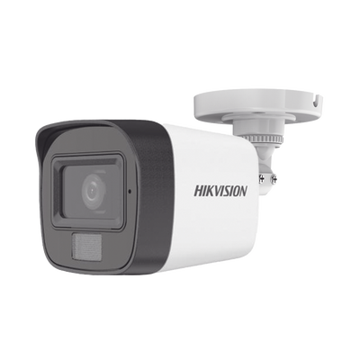 [Dual Light + ColorVu] Bala TURBOHD 2 Megapixel (1080p) / Lente 2.8 mm / 30 mts IR EXIR + 20 mts Luz Blanca / Micrófono Integrado / Gran Angular 101° / Exterior IP67 / 4 Tecnologías | DS-2CE16D0T-LFS