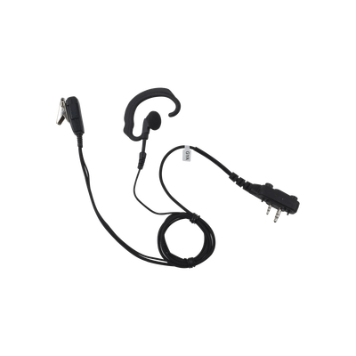 Micrófono de solapa con gancho suave para la oreja y fibra trenzada para puerto de accesorios Icom de 2 pines con tornillos | SPM-330S-E-BF