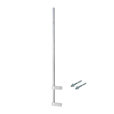 Mástil Liviano de Pared de 1.5 m (Diam. 1-1/4") con Cejas de Fijación  Soldadas, ¡No se gira! Incluye Taquetes para instalación. | SMRP-150-CF