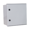 Gabinete de Poliéster IP65 Uso en Intemperie (400 x 400 x 200 mm) con Placa Trasera Interior de Plástico (Incluye Chapa y Llave). | PST-4040-20P