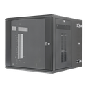 Gabinete PanZone de Montaje en Pared, de 19in, Puerta con Ventana de Seguridad, 12 UR, 762mm de Profundidad, Color Negro | PZWMC1230W