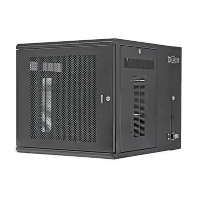 Gabinete PanZone de Montaje en Pared, de 19in, Puerta Perforada, 12 UR, 762mm de Profundidad, Color Negro | PZWMC1230P