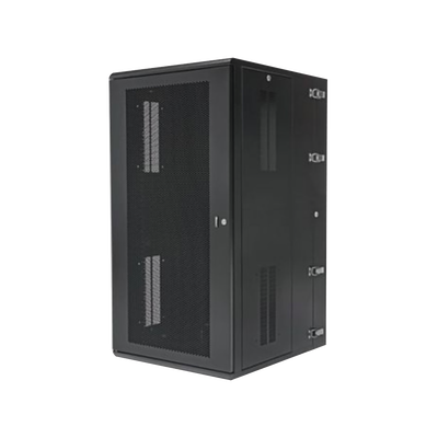 Gabinete PanZone de Montaje en Pared, de 19in, Puerta Ventilada, 26 UR, 635mm de Profundidad, Color Negro | PZWMC26P