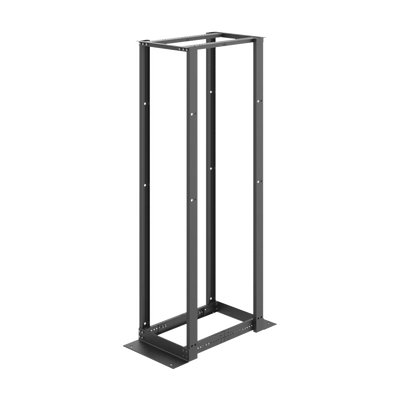 Rack de Cuatro Postes Estándar de 19", Rieles Numerados y Roscados #12-24, Profundidad Ajustable de 450 a 1050 mm, 45 Unidades de Rack, Color Negro | E4DR19FM45U