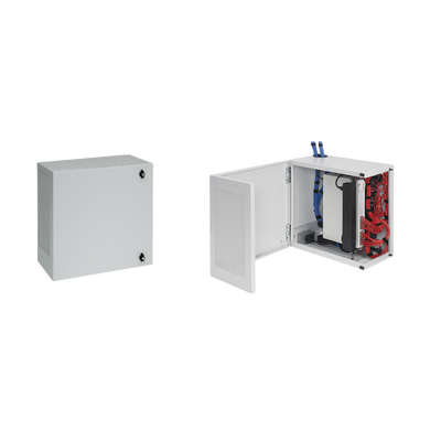 Gabinete de Montaje en Pared L-Box, 610 x 610 x 313 mm, de Acero, 6 UR, Color gris | DBL242412G