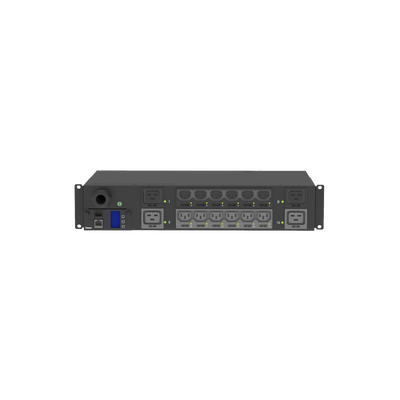 PDU Monitoreable y Switchable (MS) para Distribución de Energía, Enchufe de Entrada NEMA L6-30P, Con 12 Salidas C13 y 4 Salidas C19, Horizontal 19in, 208 Vca, 30 Amp, 2UR | P16E19M