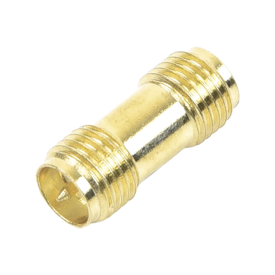 Adaptador Barril de SMA Hembra Inverso a SMA Hembra Inverso, Oro/ Oro/ Teflón, | TT-COU-SMA-2RP-F