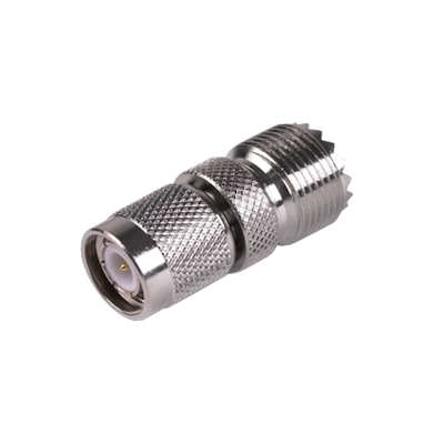 Adaptador en Línea de Conector TNC Macho a Conector UHF Hembra (SO-239), Níquel/ Oro/ Teflón. | RFT-1235