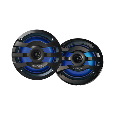 Par de altavoces fabricados en grado marinos en rejilla color negro de 6.5" con iluminación led,  potencia máxima de 260 W | KFC1673MRBL
