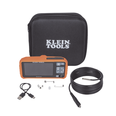 Cámara Boroscopio de Inspección 5.5mm 720p USB-C,  LCD 4.3" Color, Cuello de Cisne Nylon de 10' (3m) con Imán, Espejo, 6 LED´s. Batería Io-Li Recargable. Ideal en Electricidad, HVAC, Plomería y Aviación | ET17