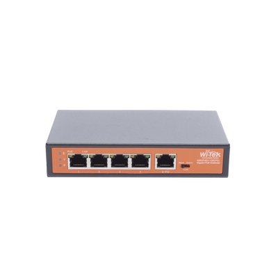 Extensor PoE / Entrada hasta 90 W / 4 puertos Gigabit PoE salida 802.3 af/at / Extensor PoE hasta 250 m / No administrable | WIPE51G