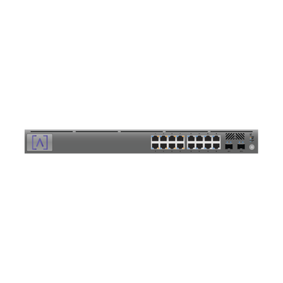 Switch Gigabit PoE+ Administrable / 16 puertos 10/100/1000 Mbps + 2 Puertos SFP Uplink / Presupuesto PoE hasta 120W / Administración Gratuita en la Nube | S16-POE