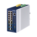 Switch Industrial Capa 3 de 8 Puertos 10/100/1000T PoE 802.3bt, 2 Puertos SFP 1 G/2.5 G, 4 Puertos SFP 10G, Instalación en Pared o Puerto DIN. | IGS-6329-8UP2S4X