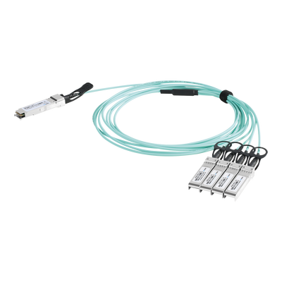 Cable AOC QSFP+ de 40 Gbps a 4x 10 Gbps / Cable de fibra óptica Activo / Longitud: 1 metro | LP-AOC-40G-4X10G-1M