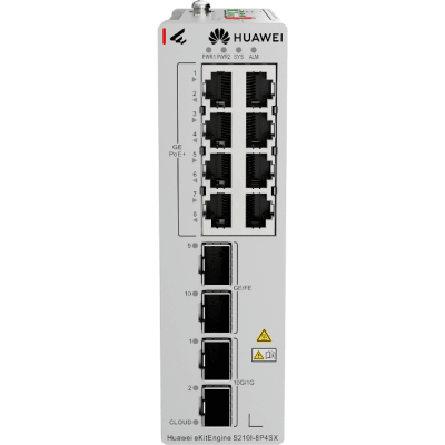 Switch Industrial eKit / 8 Puertos PoE+ Gigabit + 2 SFP + 2 SFP+ / Montaje en Riel DIN / Fuente Redundante 1+1 : 54 a 57 VCD / Libre de licenciamiento / Gestión gratuita desde la Nube / Presupuesto PoE 220 W | S210I-8P4SX