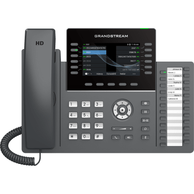 TELÉFONO IP PROFESIONAL DE 12 LÍNEAS / 24 TECLAS DE EXTENSIÓN PROGRAMABLES / WI-FI 6 / POE INTEGRADO / PANTALLA LCD 4.3 PULGADAS / SEGURIDAD DE NIVEL EMPRESARIAL / BLUETOOTH INTEGRADO / COMPATIBLE CON GDMS / AUDIO HD CON NOISE-SHIELD | GRP2636