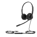 Diadema USB Alámbrica Yealink UH34 Dual Teams C/ Almohadillas de Cuero Compatible con Teléfonos IP Yealink y Computadoras | UH34-DUAL-TEAMS