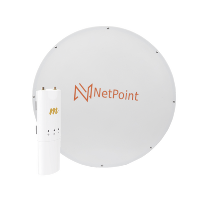 Kit de radio C5C con antena NPX1GEN3 de 30 dBi , Frecuencia (4.9-6.2 GHz), incluye jumper, PoE y cable de alimentación, ideal para distancias de hasta 30km | C5CNPX1KIT