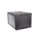Gabinete para Montaje en Pared - Piso / Puerta de Cristal Templado / Cuerpo Fijo / 6 Unidades de Rack / 19" / Fabricado en Acero | DS-XS6406-S/B