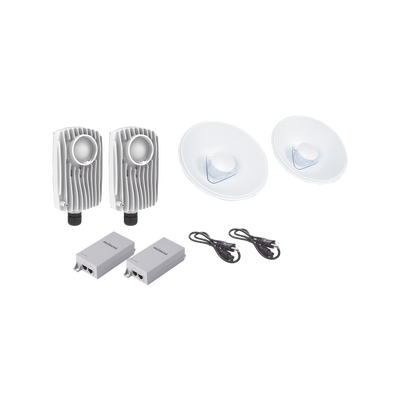Kit de 2 radios C6X con 2 antenas de (20 dBi), rango de frecuencia extendida (5.1 a 6.4 GHz),  incluye inyector POE, cable de alimentación y 2 FLEXIMOUNT-XL para alineación | C6XPTPKIT3
