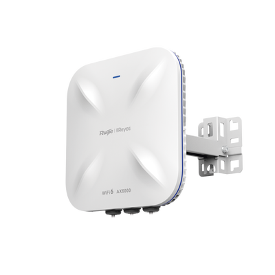 Punto de Acceso Mesh Wi-Fi 6 Industrial para Exterior Omnidireccional 5.95Gbps, MU-MIMO 4x4, 360°, Filtros Anti Interferencia y Auto Optimización con IA, puerto eth 2.5G y SFP | RG-RAP6260(H)