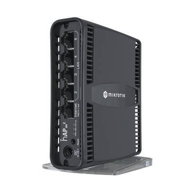 (hAP ax2) Router inalámbrico Wi-Fi 6 160mW de Potencia, 5 puertos gigabit, Port 1 PoE in/out | C52IG-5HAXD2HAXD-TC