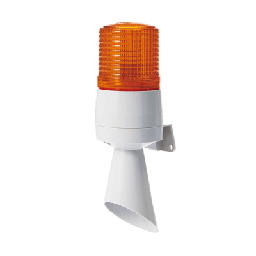 [S60ADL-24-A] Luz LED con patrones de destello fijo y destellante con buzzer incorporado de alto volumen Máx. 95 dB color Ámbar 24 VCD | S60ADL-24-A