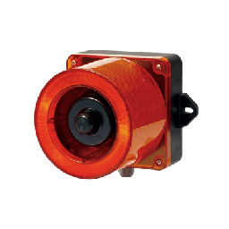 [QWCD50-012024-R-LC] Combinacion de baliza LED color Rojo y sirena electrónica de 31 tonos resistente a la intemperie de volumen máx. 123 dB a 12-24 VCD | QWCD50-012024-R-LC